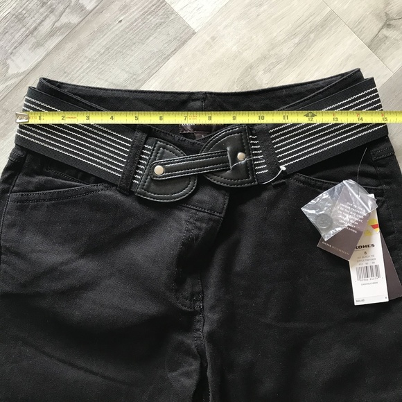 Dana Buchman sz 8 Black Capri Pants with Belt - Picture 7 of 9